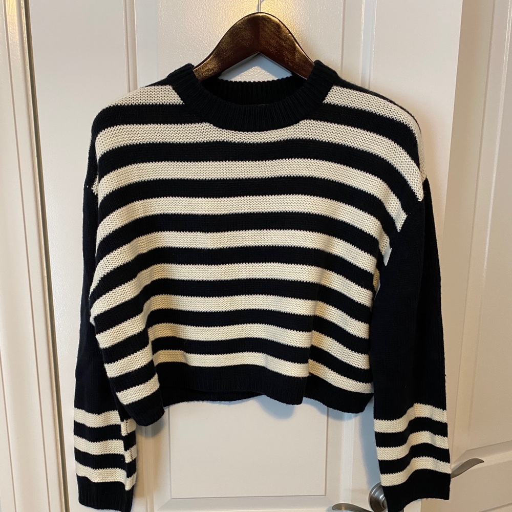 Top Shop blue and white sweater. Barely worn!